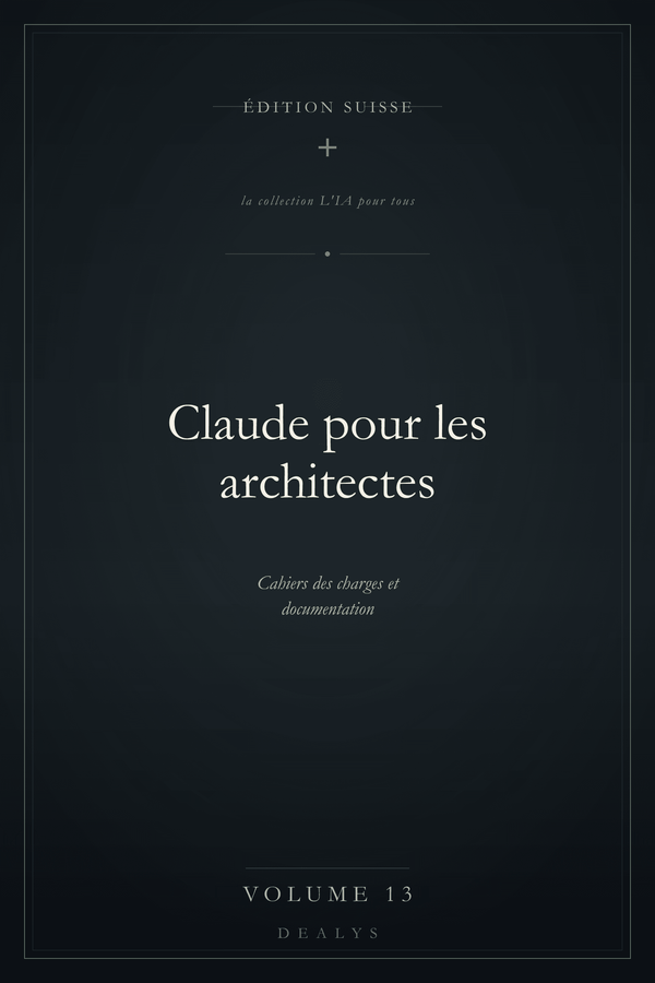 Couverture Vol. 13 — Claude pour les architectes — Édition suisse